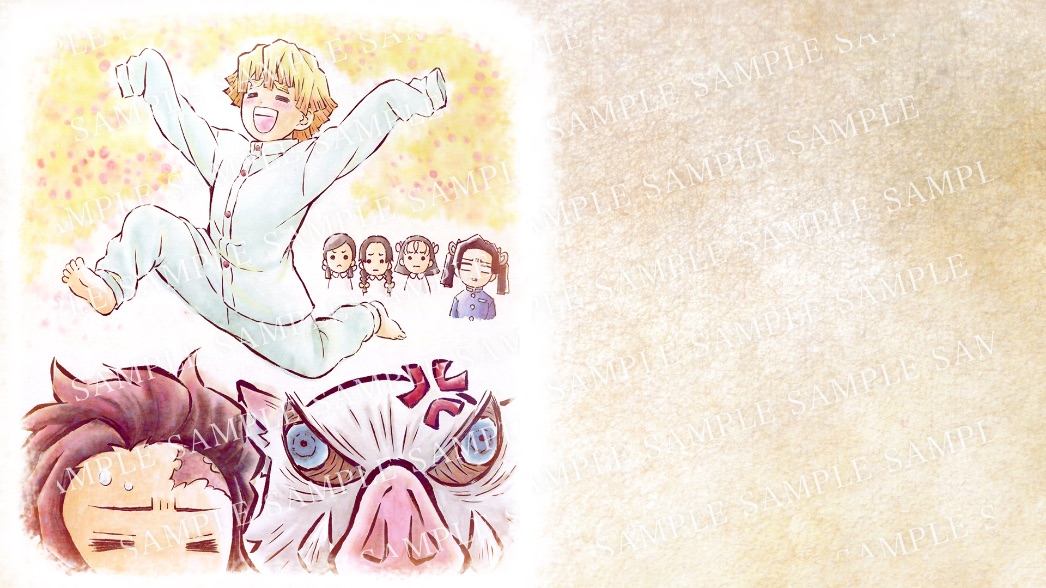 鬼滅の刃 場面写ブロマイドくじ 我妻善逸 柱合会議 蝶屋敷 竈門禰豆子 鬼滅の刃 柱合会議・蝶屋敷編 予告場面写ブロマイド 禰豆子