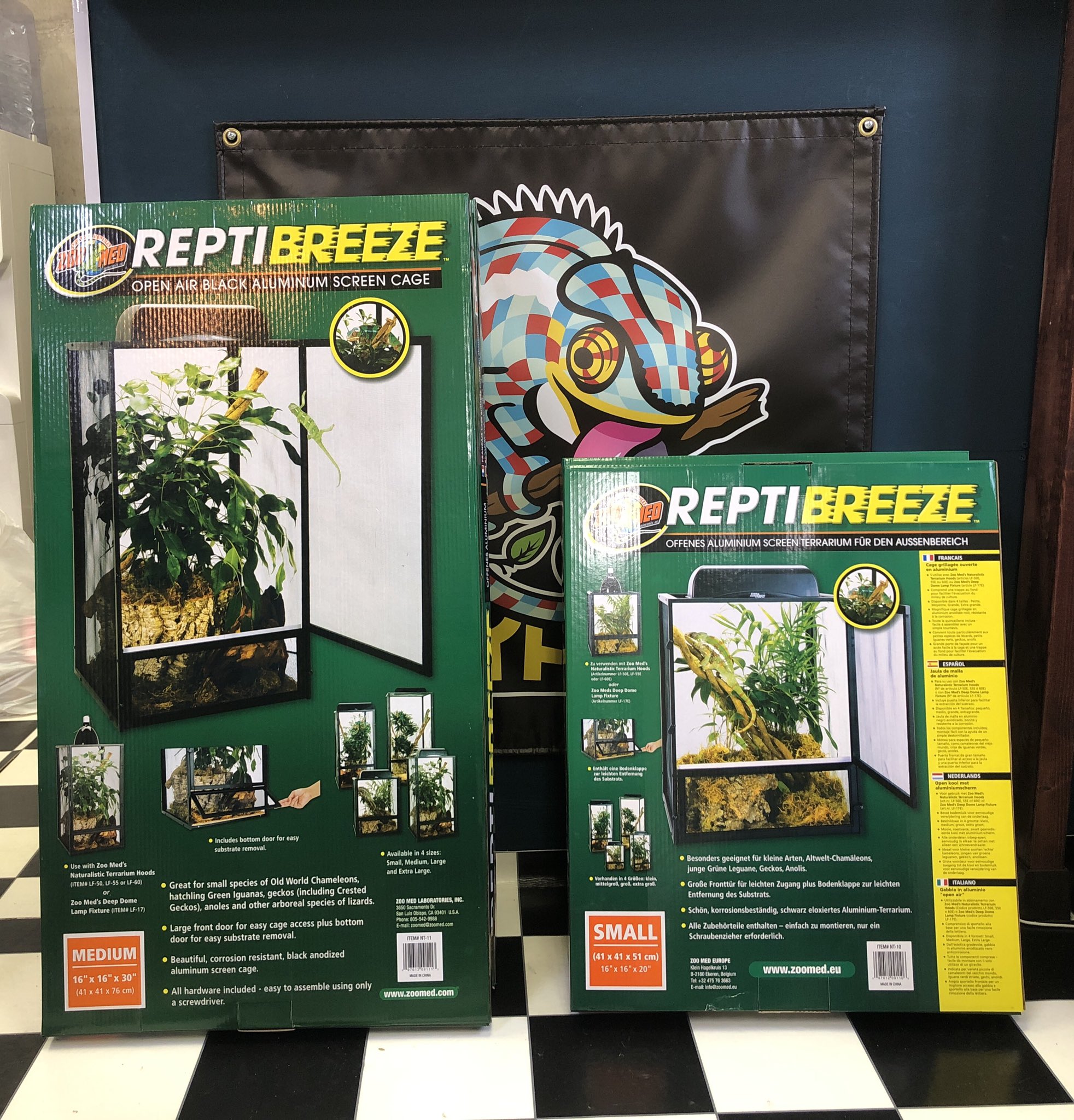 レプティブリーズ 爬虫類用メッシュケージ Lサイズ 2個セットレプティ