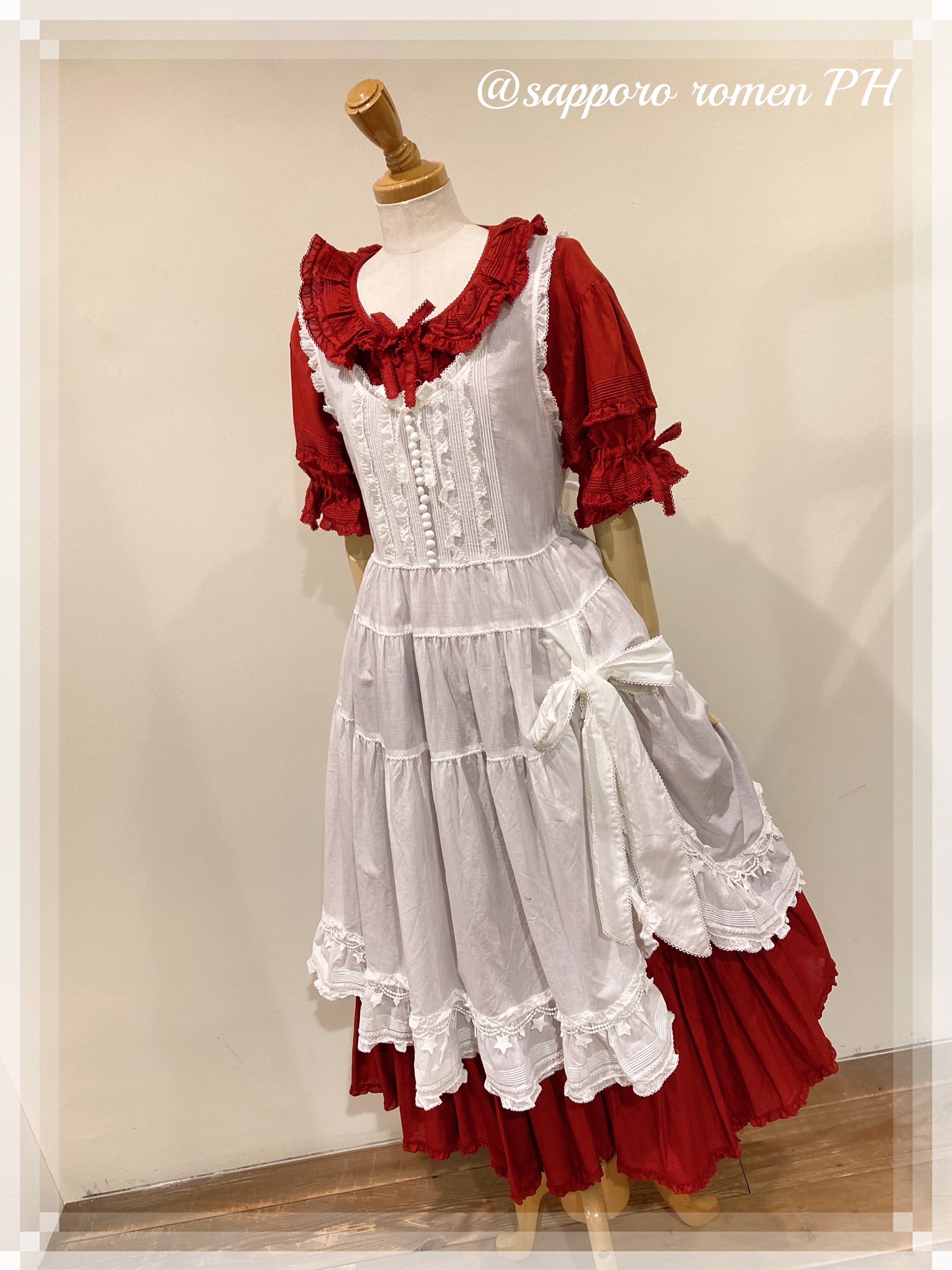 ピンクハウス ローズペタル ローンタブリエ 生成り