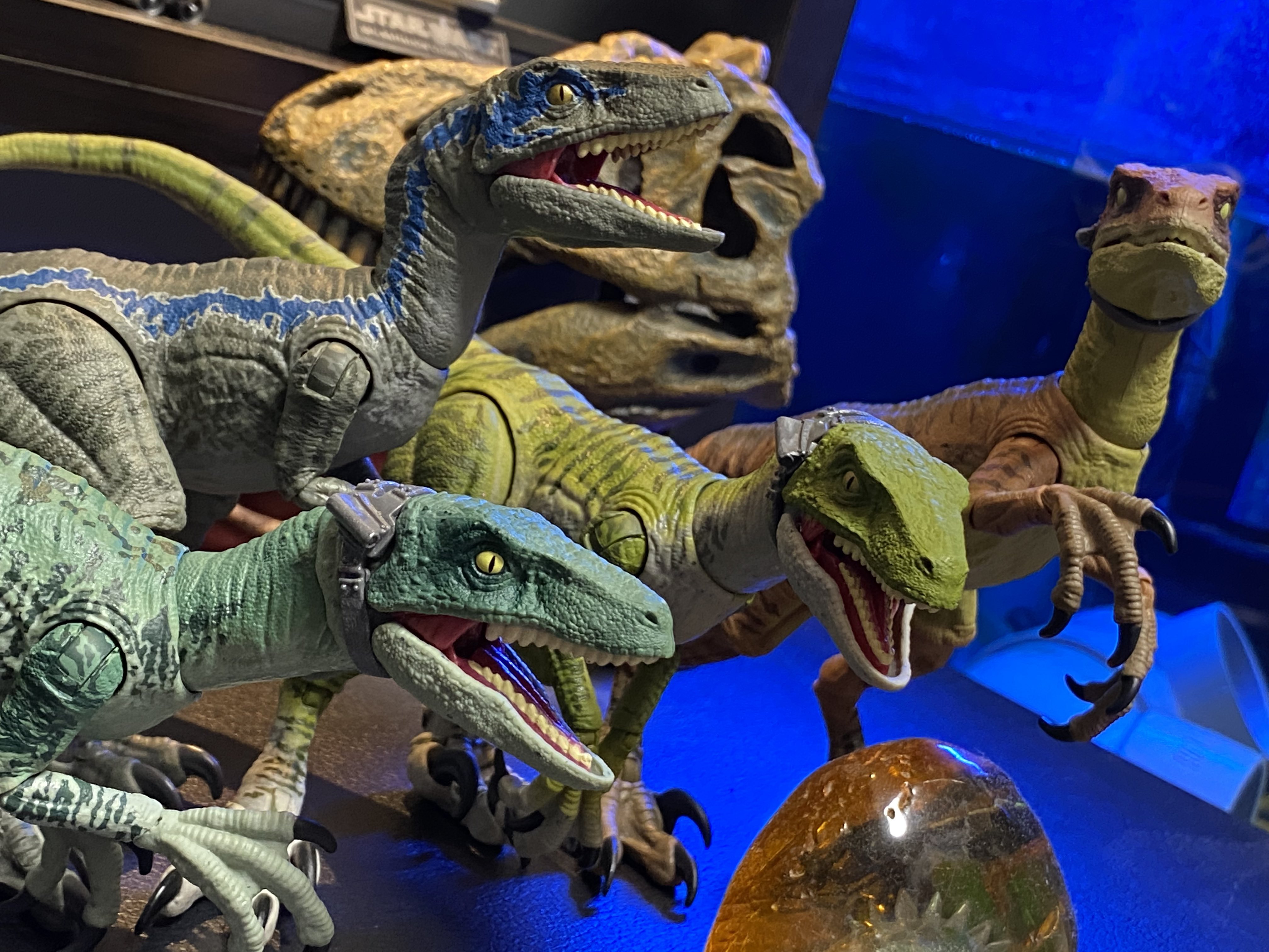 マテル ジュラシックワールド ヴェロキラプトル 4体 アンバーコレクション