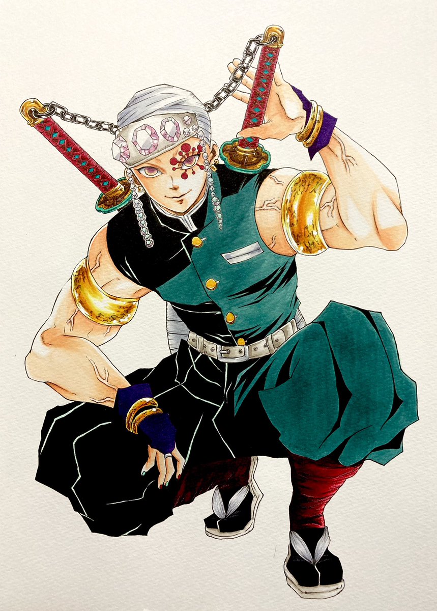 宇髄天元 イラスト かっこいい】柱稽古編 柱描き下ろし DINING