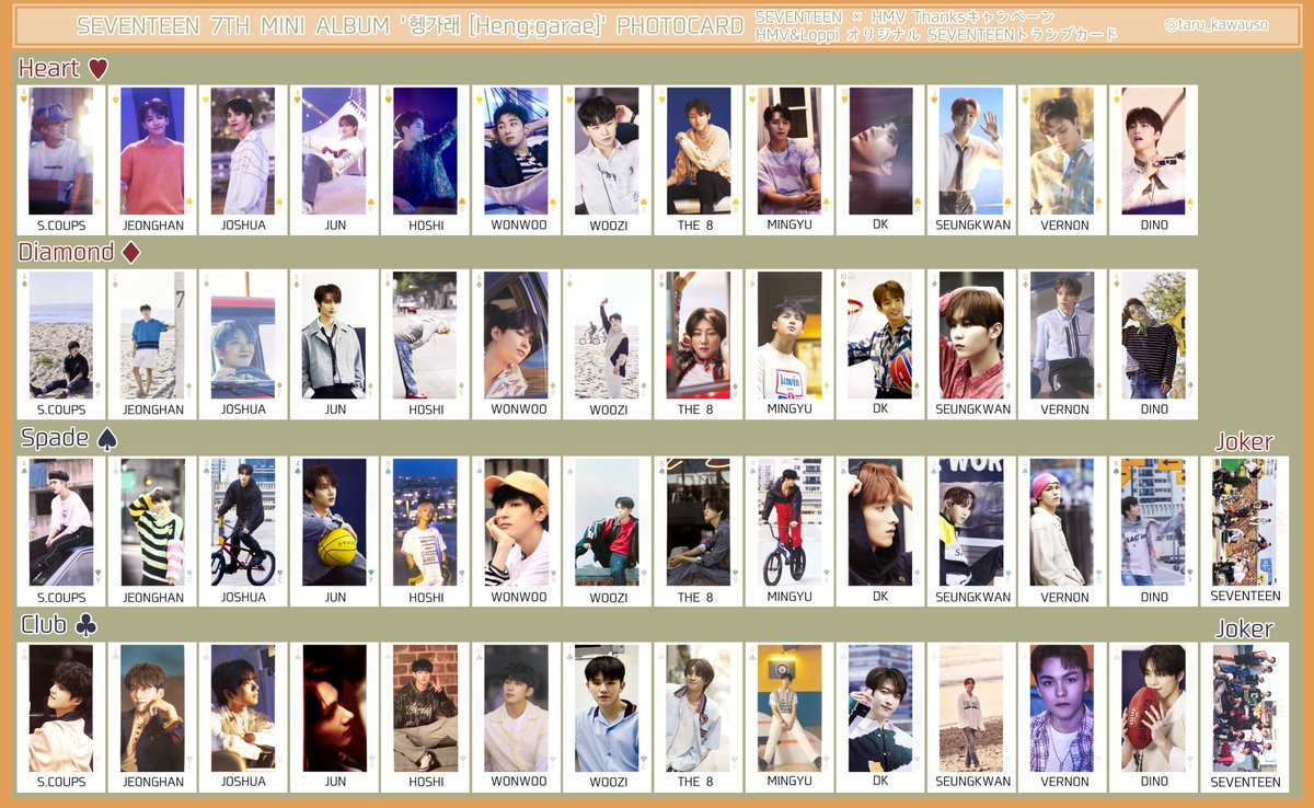 SEVENTEEN ヘンガレ 헹가래 トレカ たる*一覧 on X:
