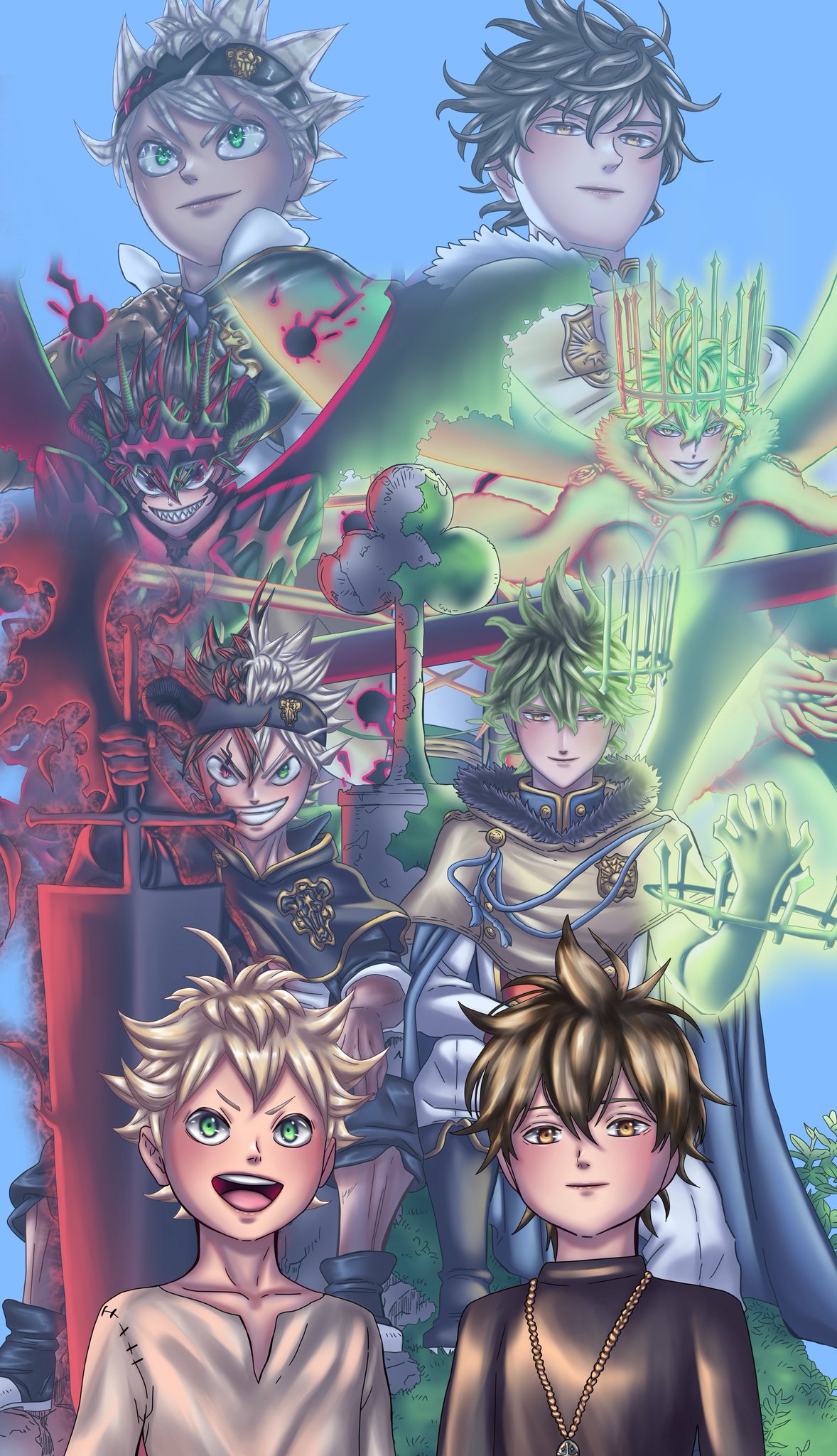 ブラッククローバー 非売品 色紙 アスタ ユノ 幼少期 レア ブラック