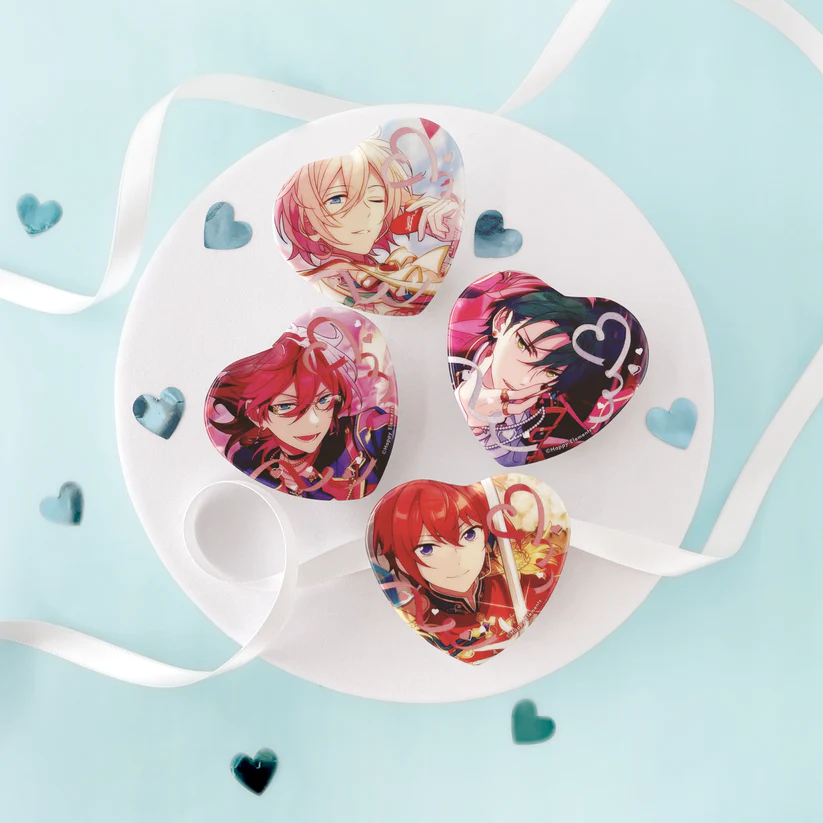 1番カフェ ハート缶バッジ 逆先夏目 あんスタ 逆先夏目 ハート型 缶