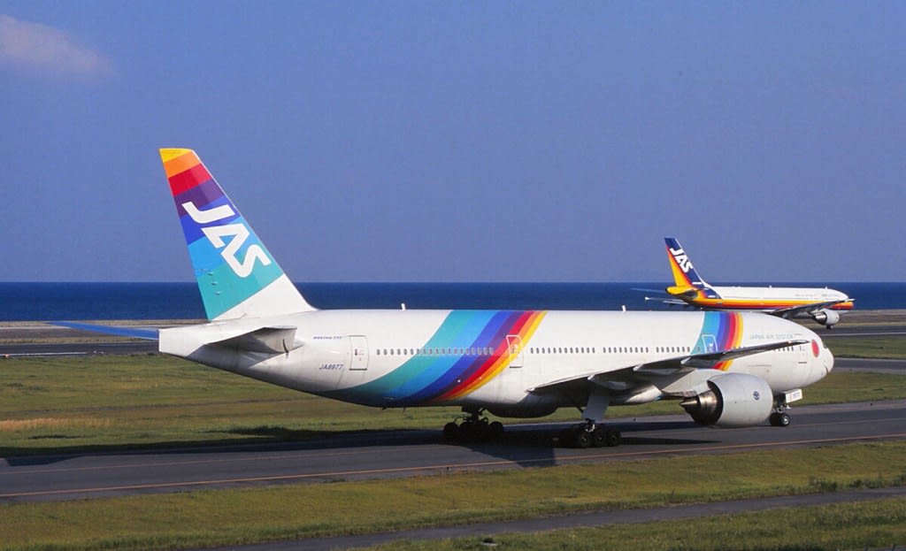 希少 非売品 JAS 日本エアシステム 広告 看板 スタンド パネル 航空