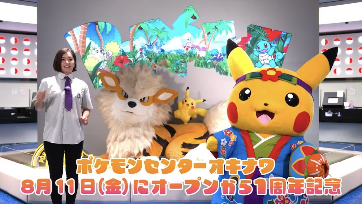 沖縄☆8月11日発売 ☆ポケモンセンターオキナワ 1周年記念 ぬいぐるみ