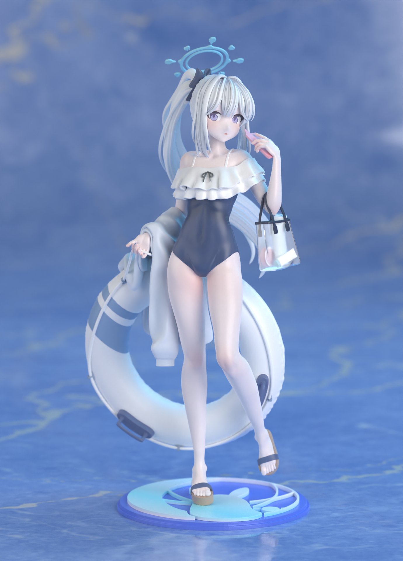 月雪ミヤコ(水着) フィギュア 1/7スケール ブルーアーカイブ 缶バッジ