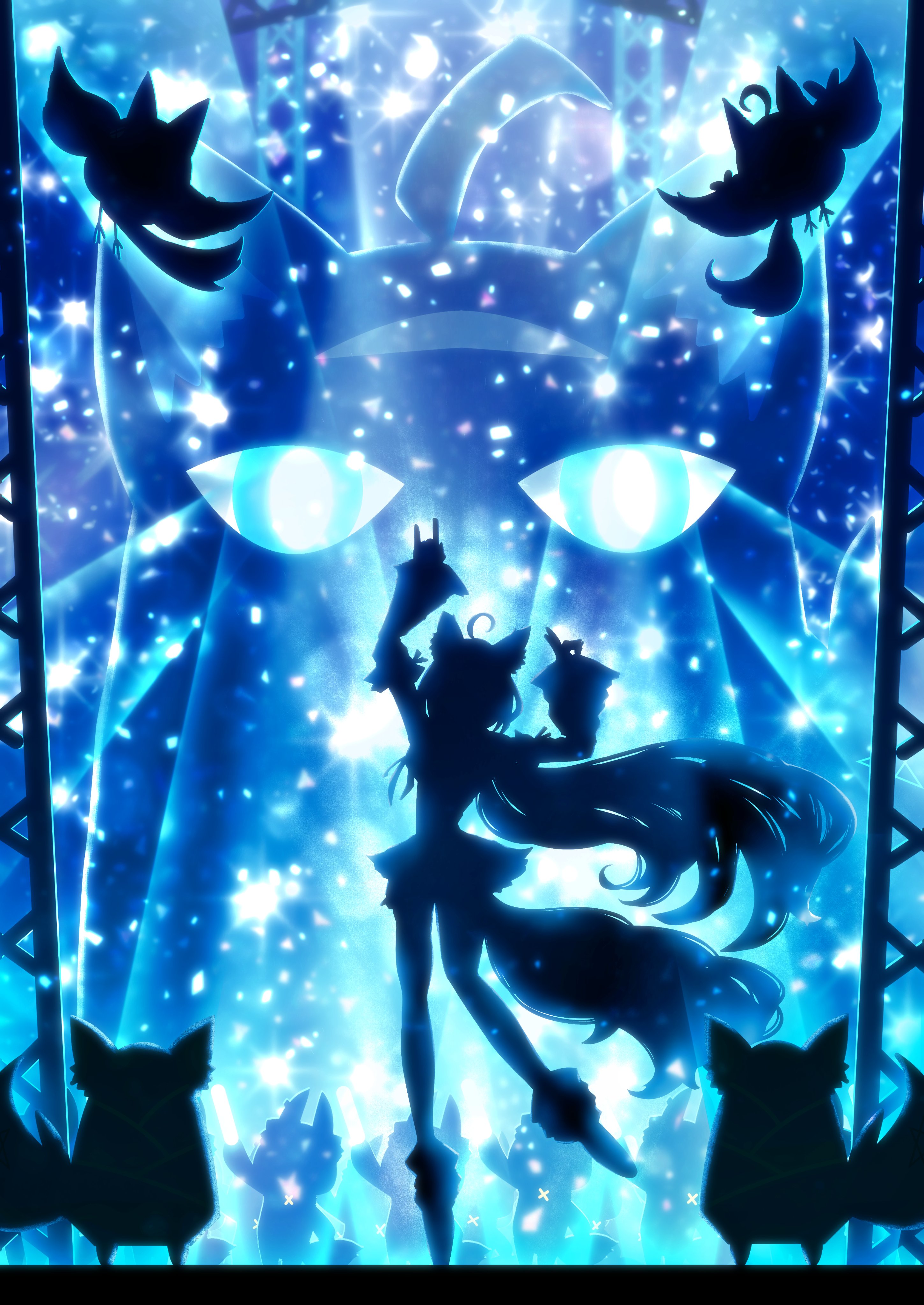 ホロライブ ReGLOSS スリーブ プレマ 青 白詰草 影絵 ハラダミユキ