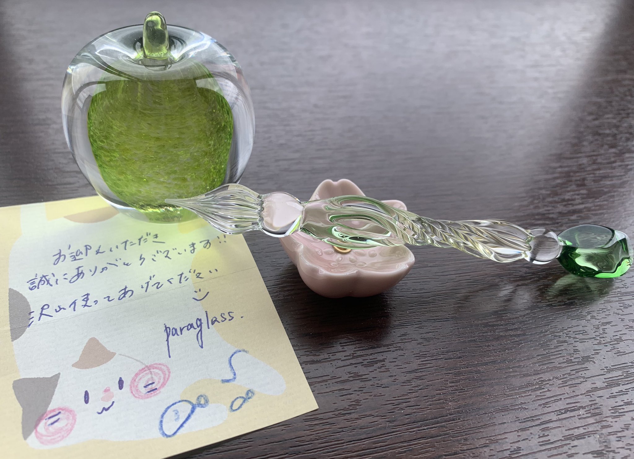 文具女子博限定 paraglass ガラスペン 冬霞 Tono&Limsインク