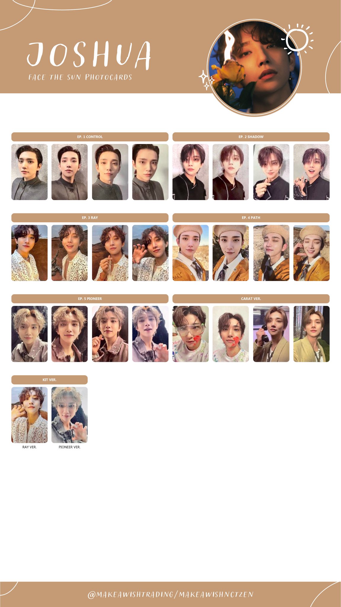 ジョシュア face the sun トレカ セット SEVENTEEN ジョシュアトレカ