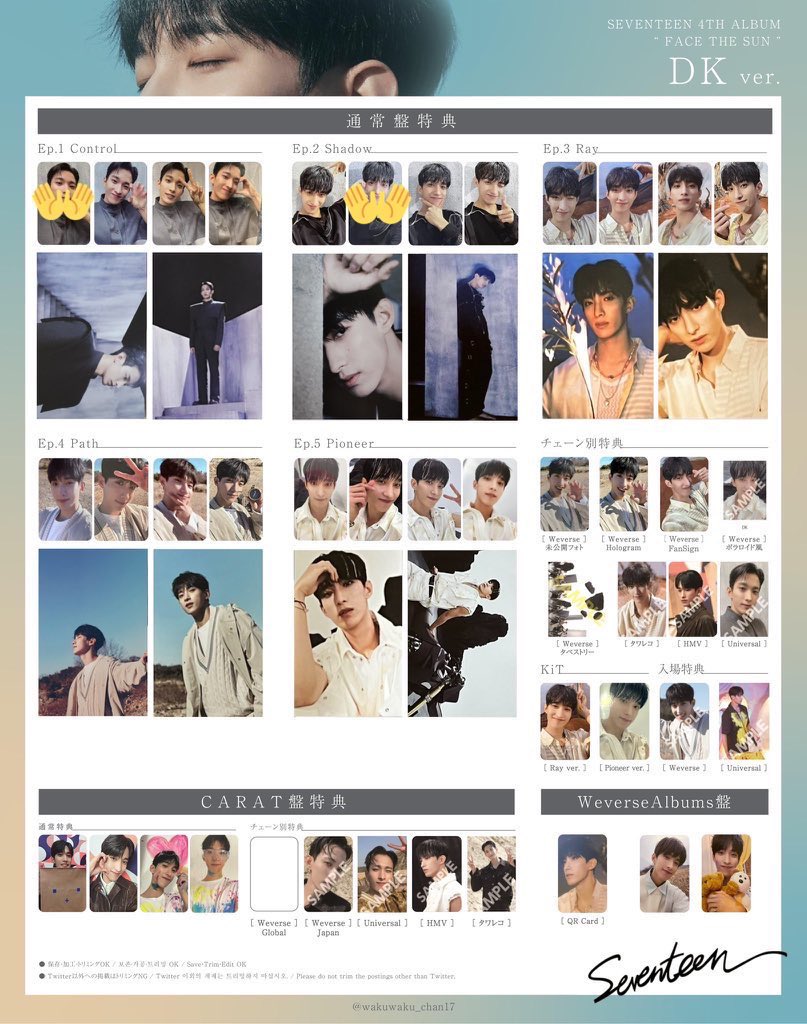 seventeenドギョム face the sun トレカ セット