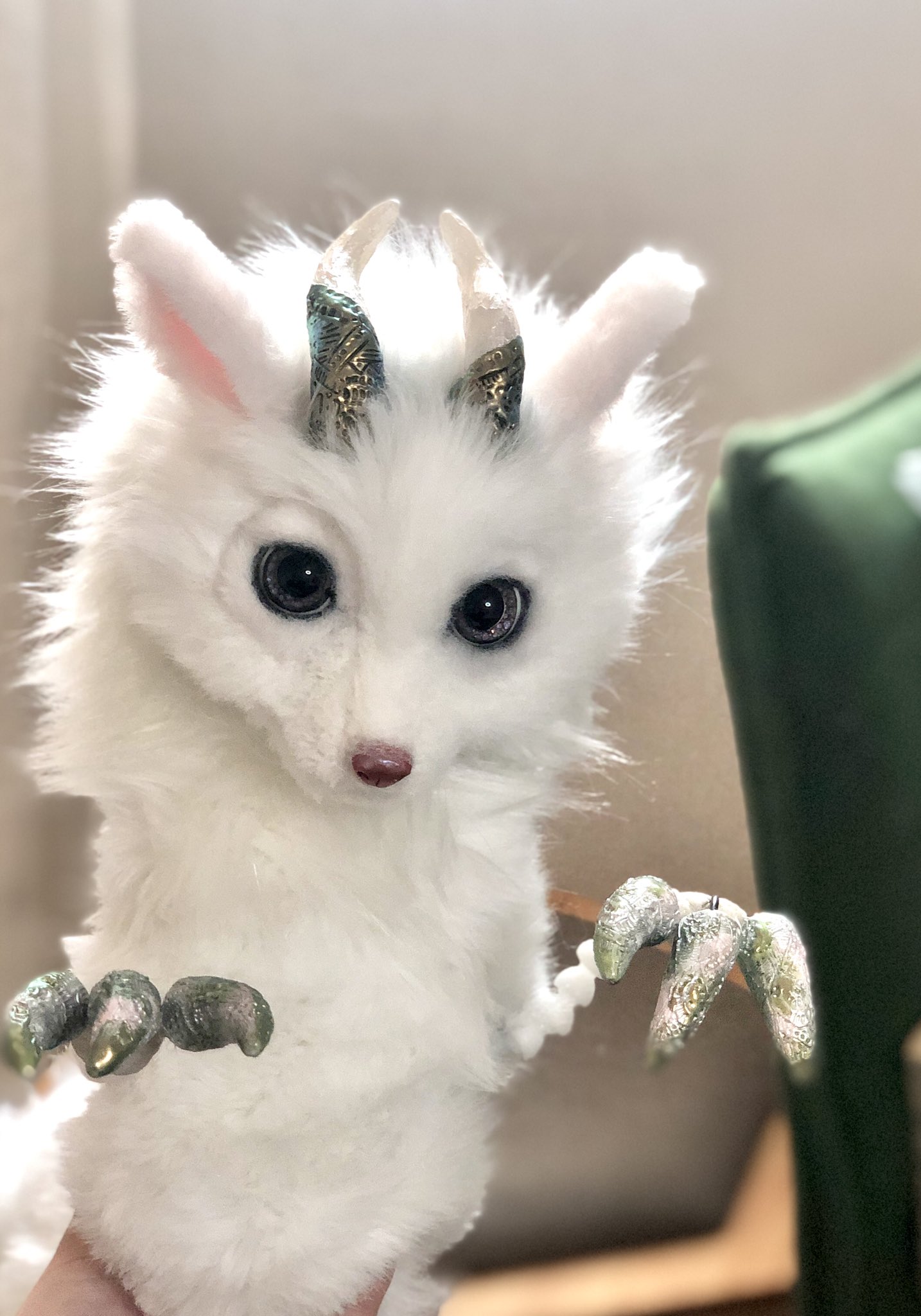 作家様製 アートドール ぬいぐるみ 可動 犬 狼 動物 幻獣 張り子