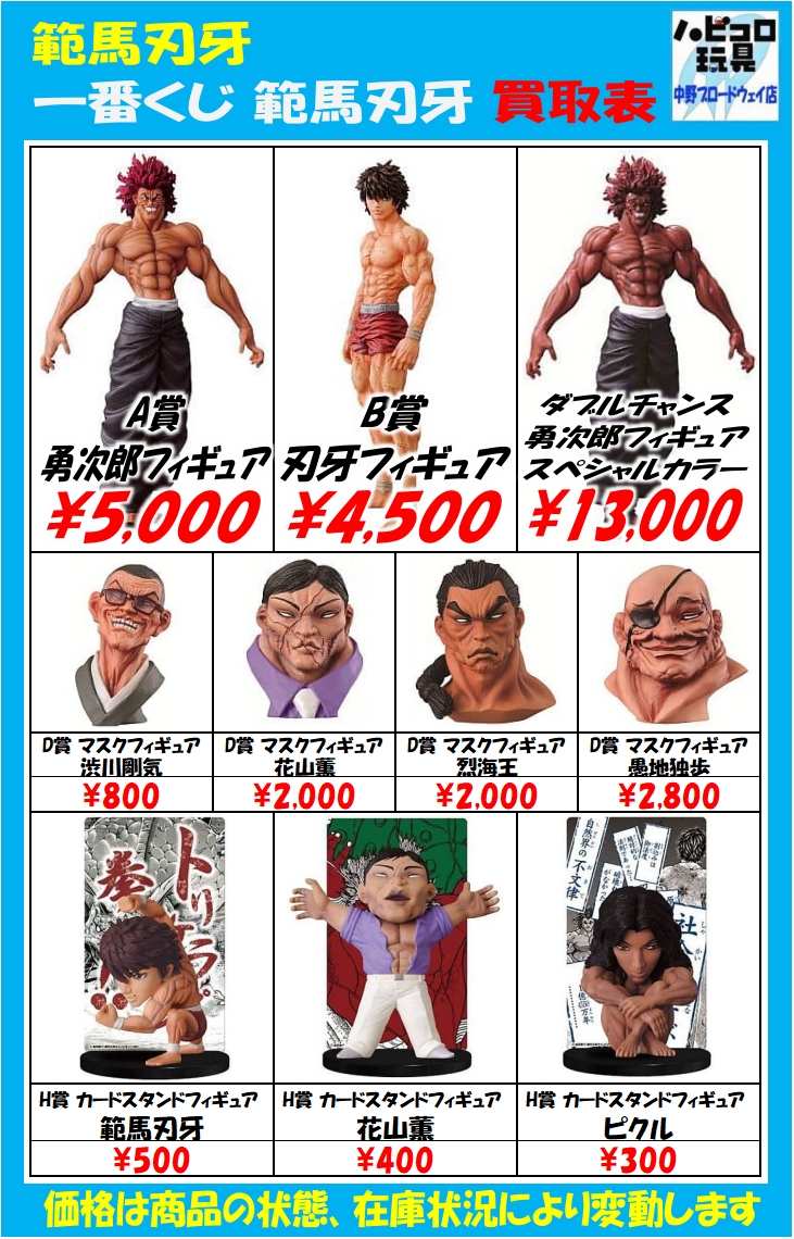 刃牙 一番くじ A賞 B賞 フィギュア