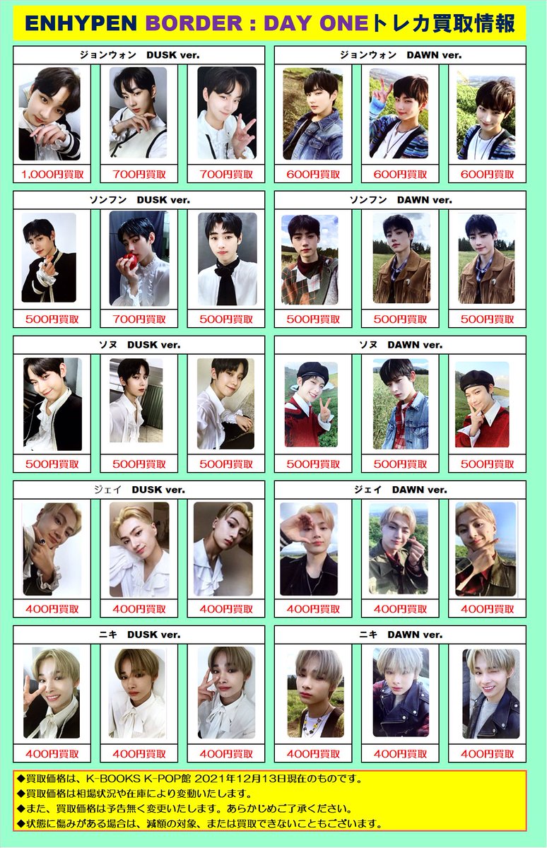 ENHYPEN day one ジョンウォン ラキドロ トレカ