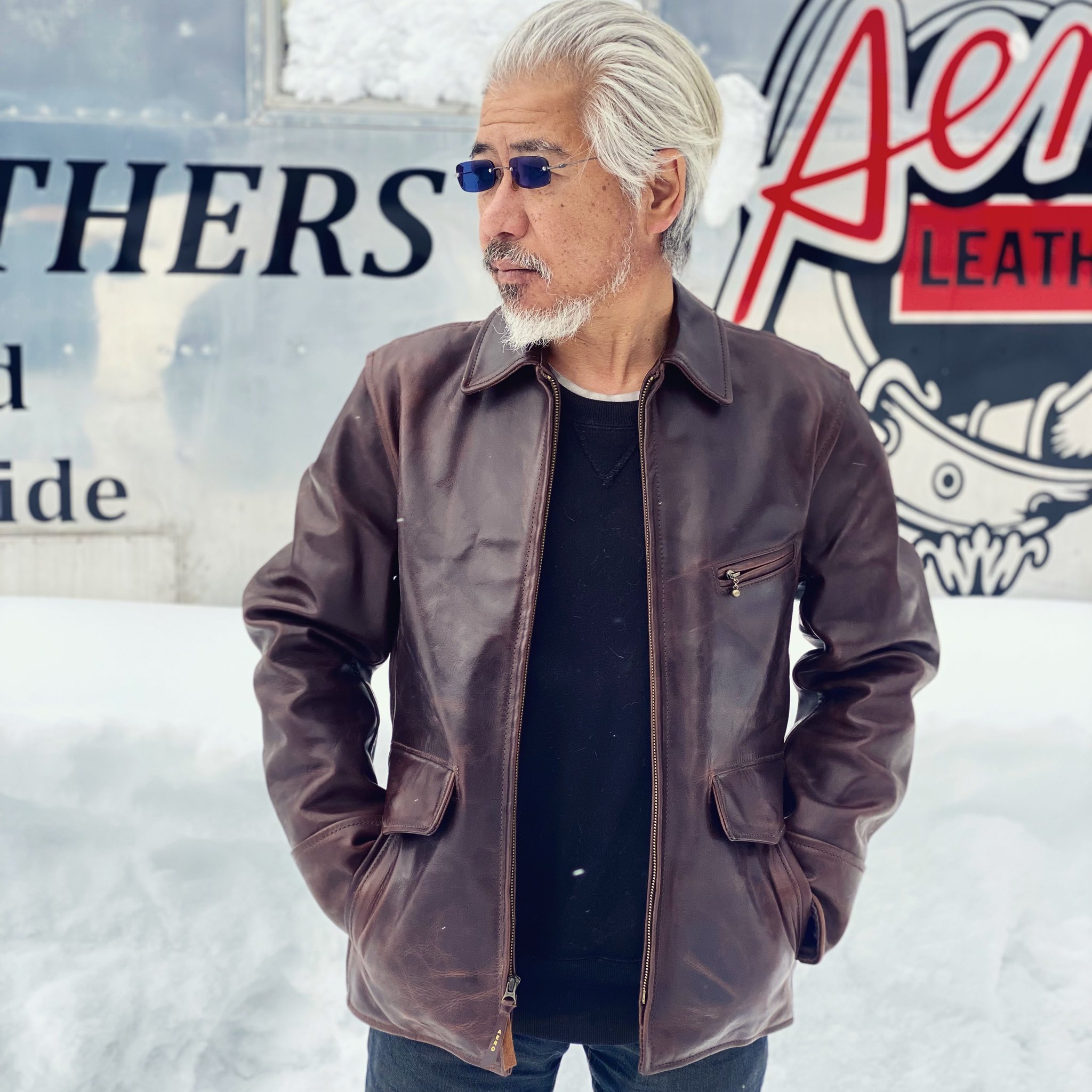 エアロレザー ロングハーフベルト 34 ブラック