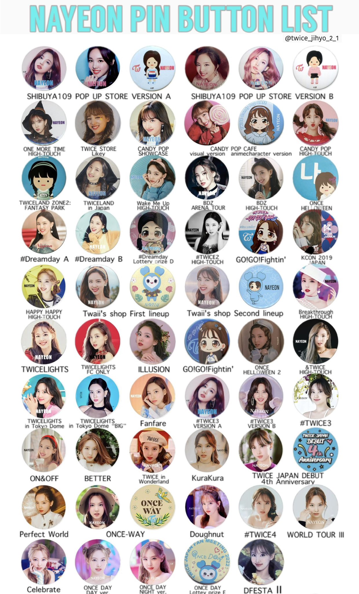 TWICE ナヨン 缶バッジ 缶バッチ セット 4個セット ナヨン TWICE 缶