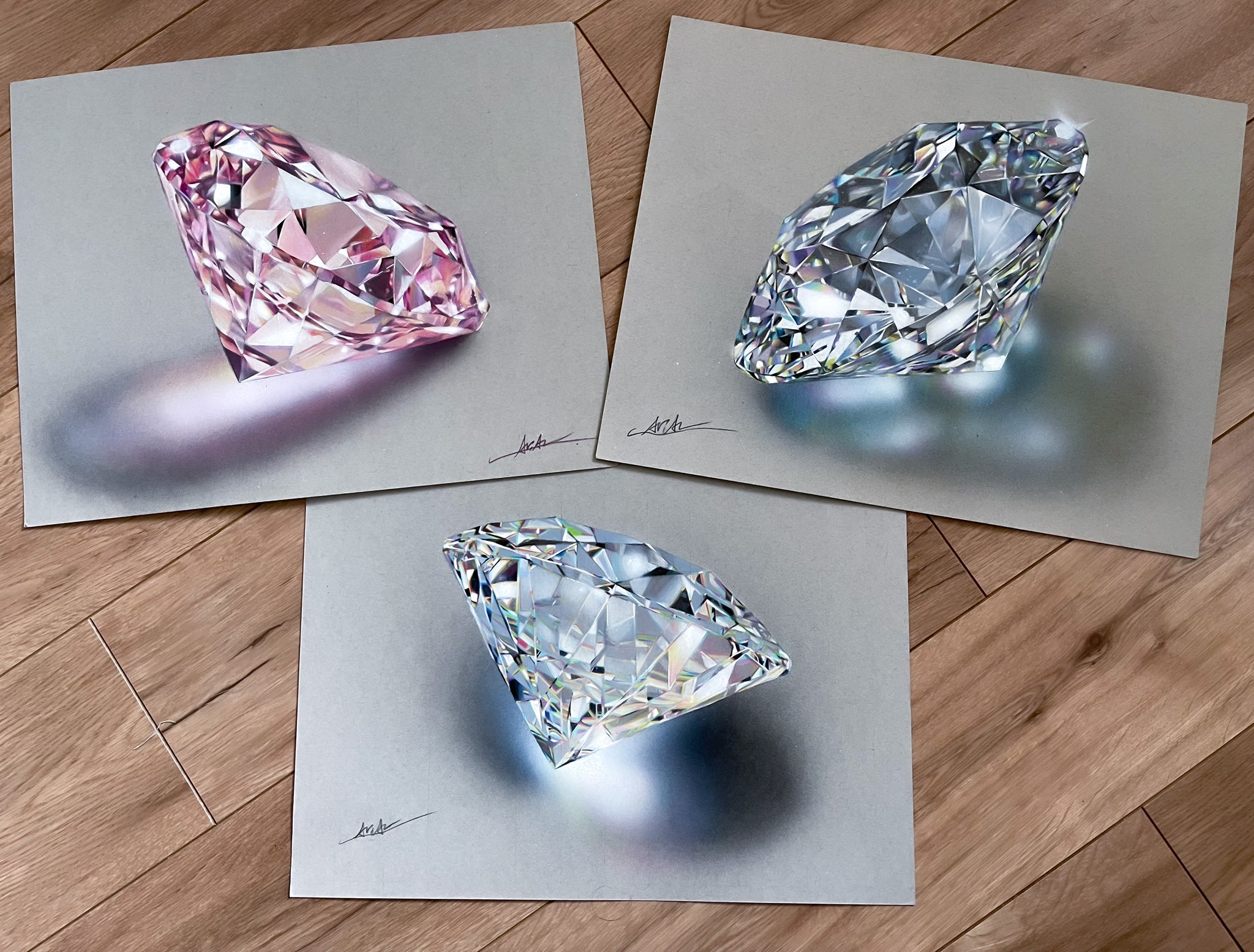 色鉛筆画 ダイヤモンド(原画) 色鉛筆画 ダイヤモンド(原画) 2万人が