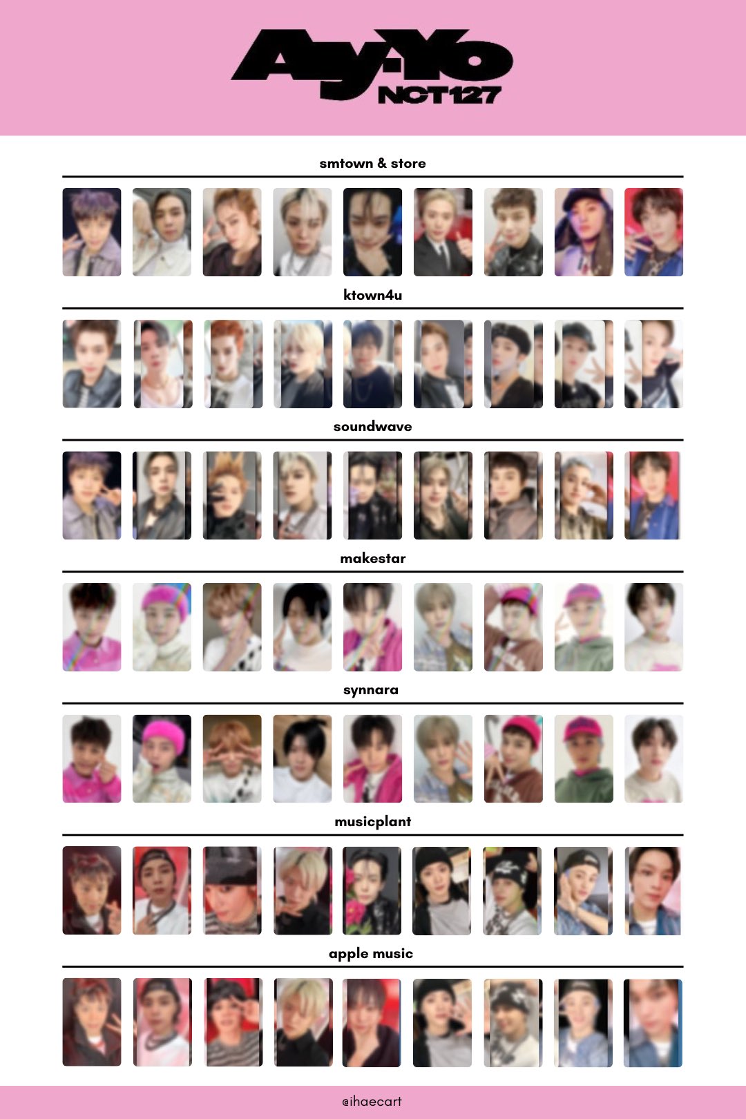 NCT 127 イリチル テヨン MD mu-mo トレカ まとめ売り NCT 127