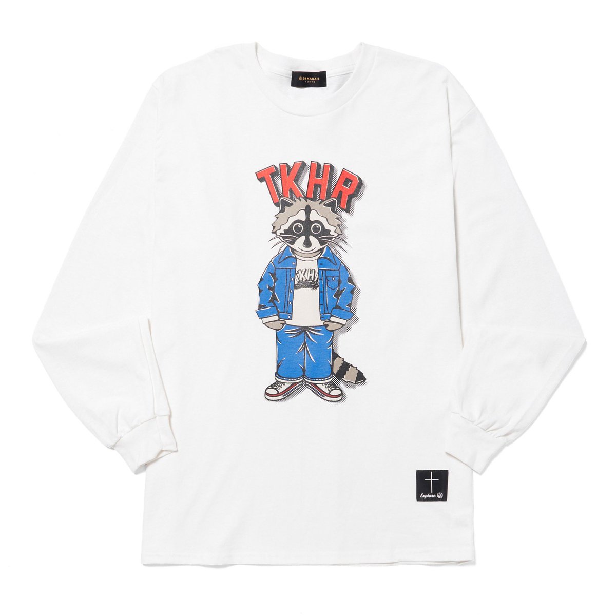 EXPLORE L/S Tee TAKAHIROっぽいと言われるアライグマをキャラクターに