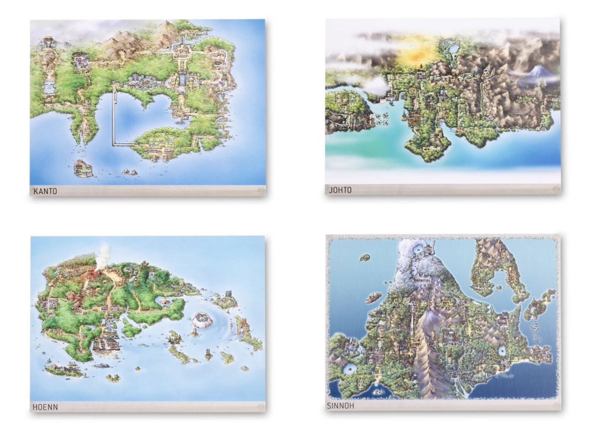 ポケモン　リージョンマップポスター　〜パルデア地方まで9枚セット　wcs