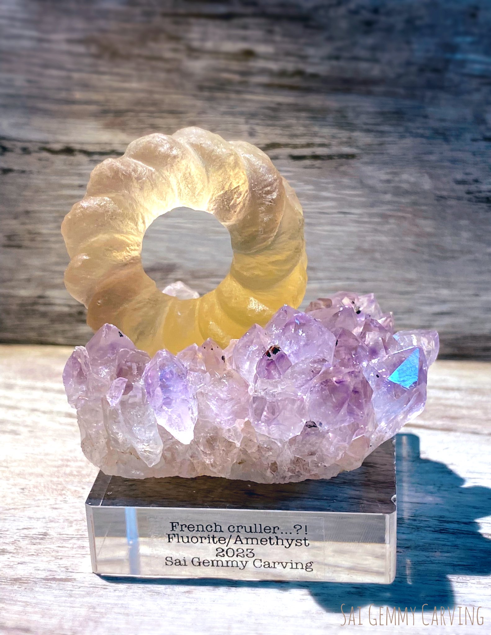 母岩付き】フローライト リング ポンデリング インド産 原石 鉱石 標本