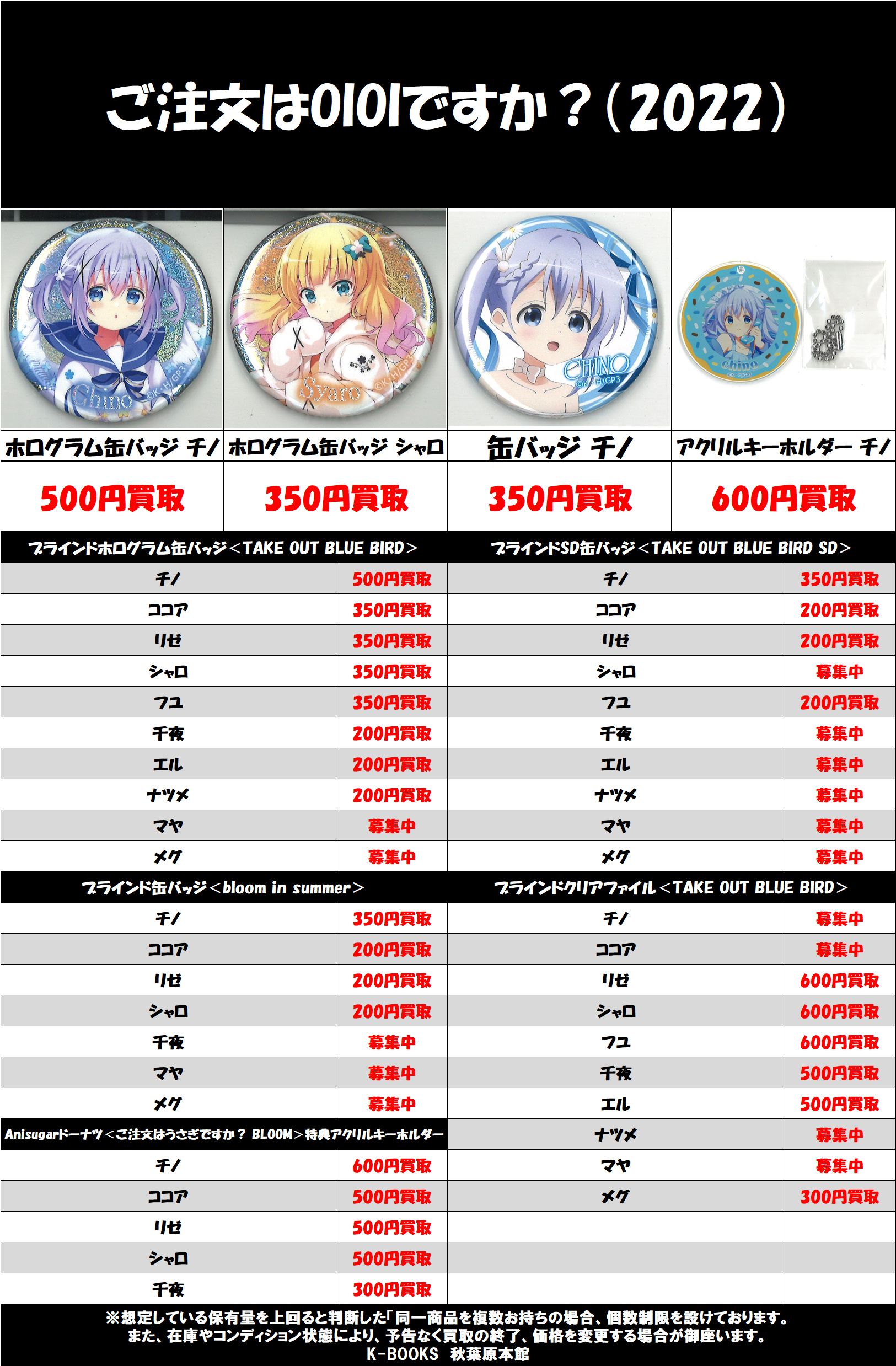 ごちうさ チノ 缶バッジ TAKE OUT BLUE BIRD ごちうさ チノ缶バッジ