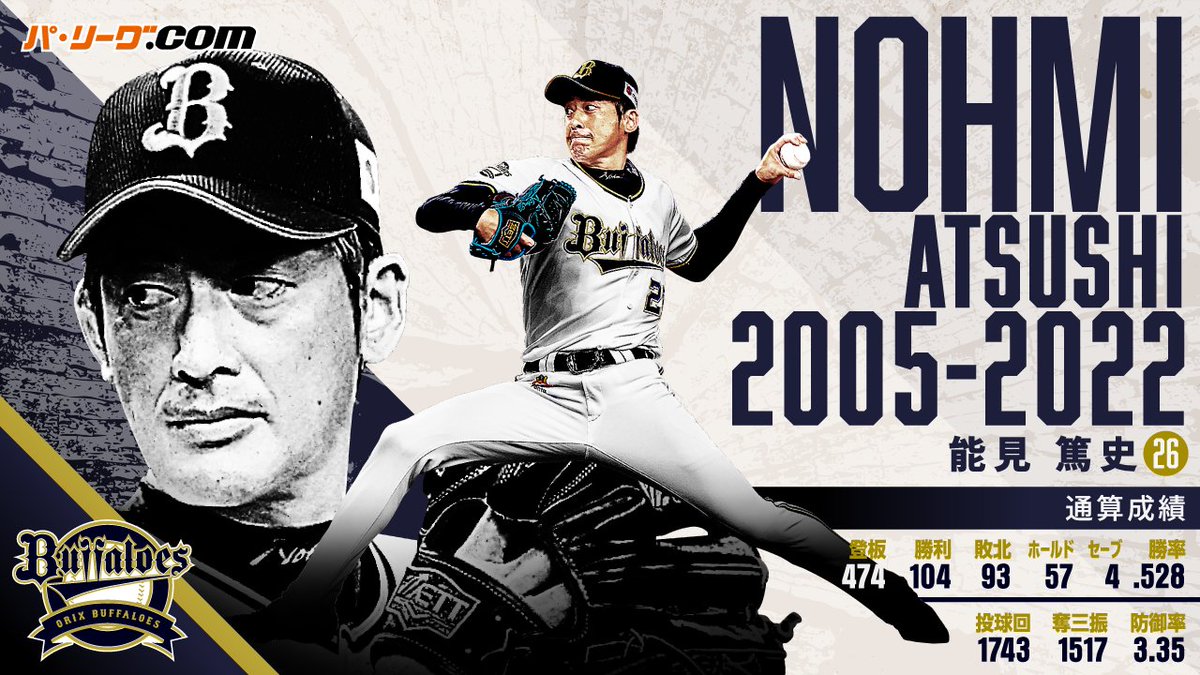 オリックス #能見篤史 投手 18年間、夢と感動をありがとうございました