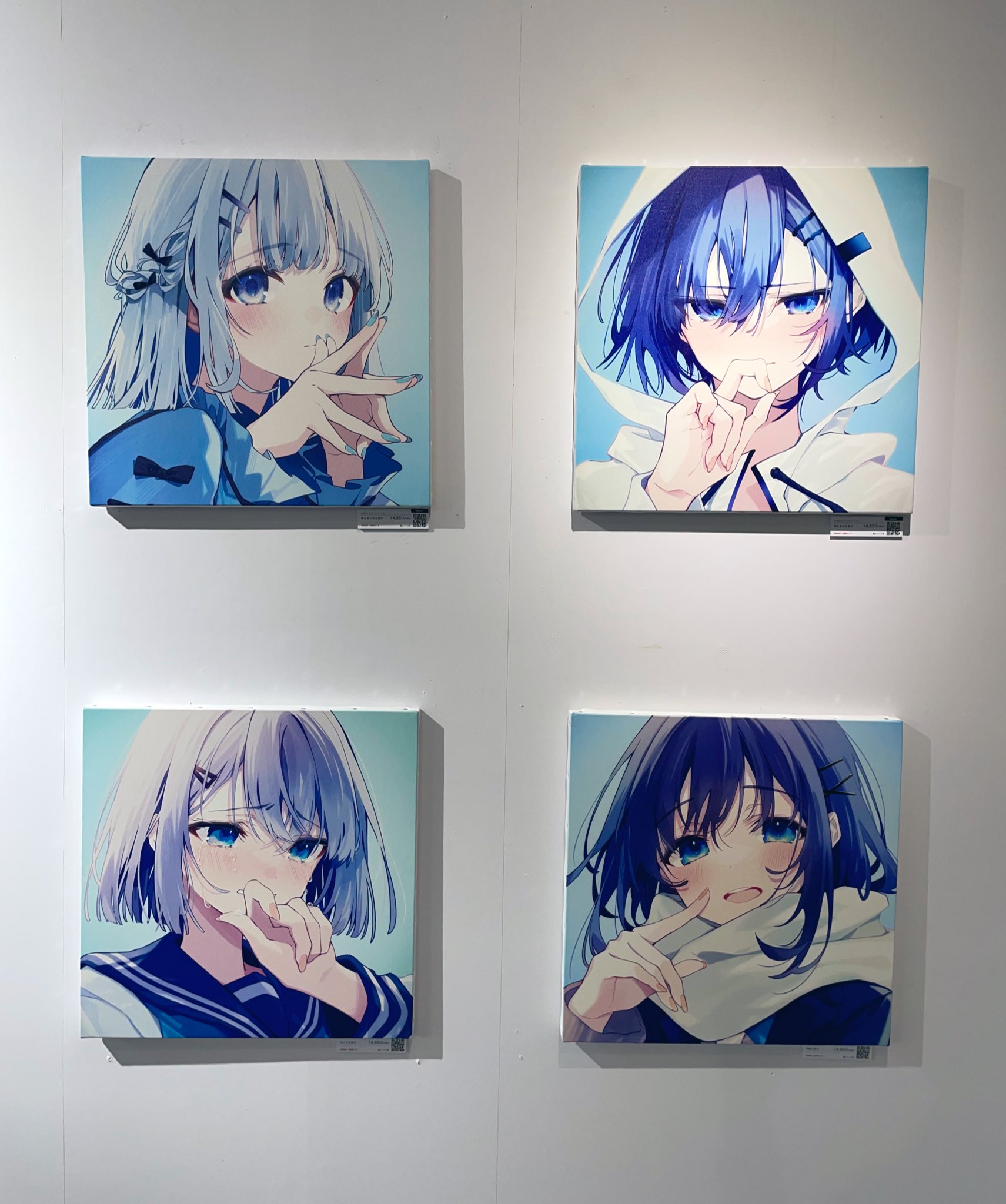 おしおしお 初個展 A2 複製原画 青光 直筆サイン おしおしお 初個展 A2