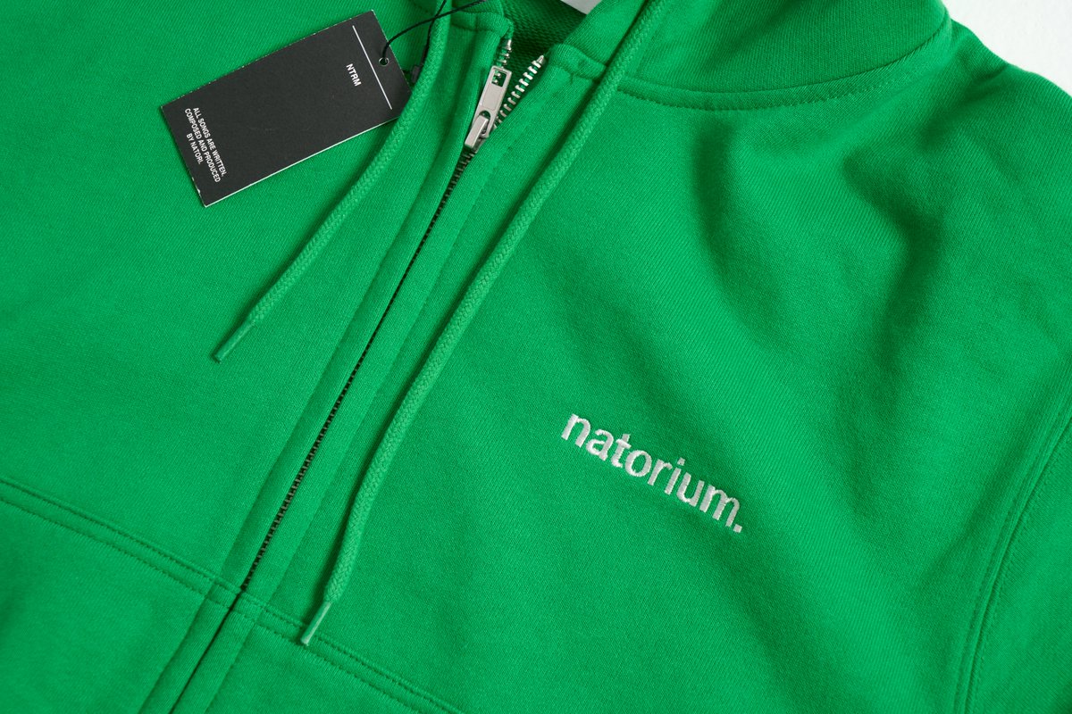 ◤ NEW MERCH ◢ natorium zip Hoodie gray / navy natorium zip