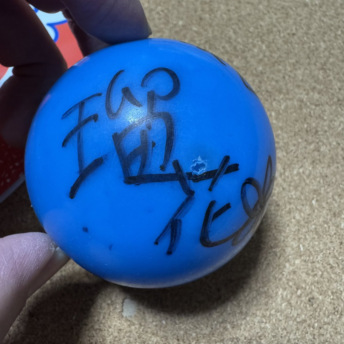 ゴンドラからASAが投げてくれてGETしたサインボールは「RUKA」のサイン