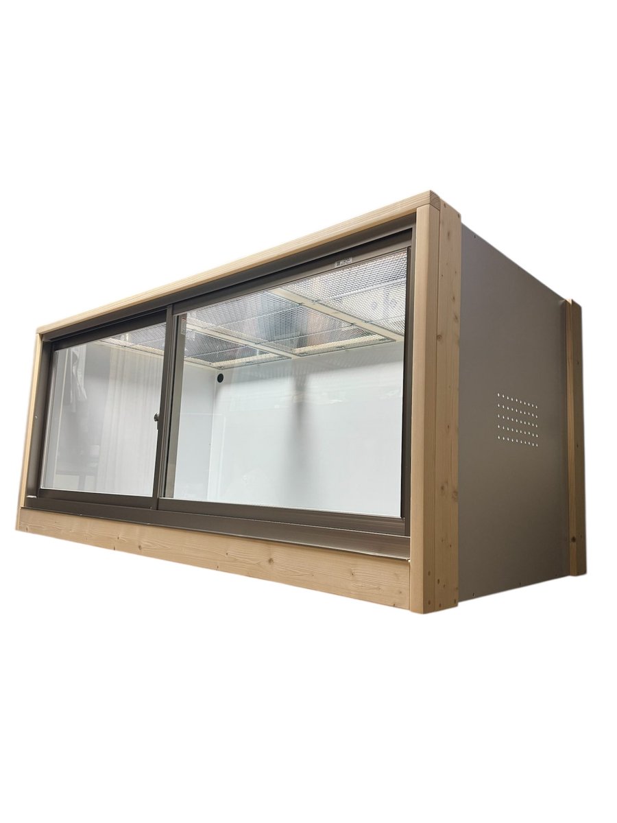 モニター用 ケージサイズ1800×900×800 アルミサッシ仕様 側面通気加工