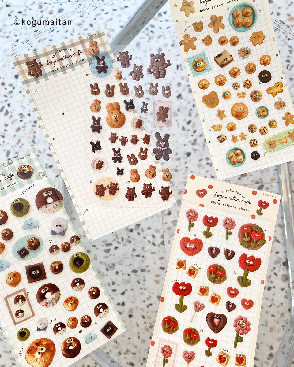 こぐまいたん 古川紙工 メモ 和紙フレークシール 透明シールシート