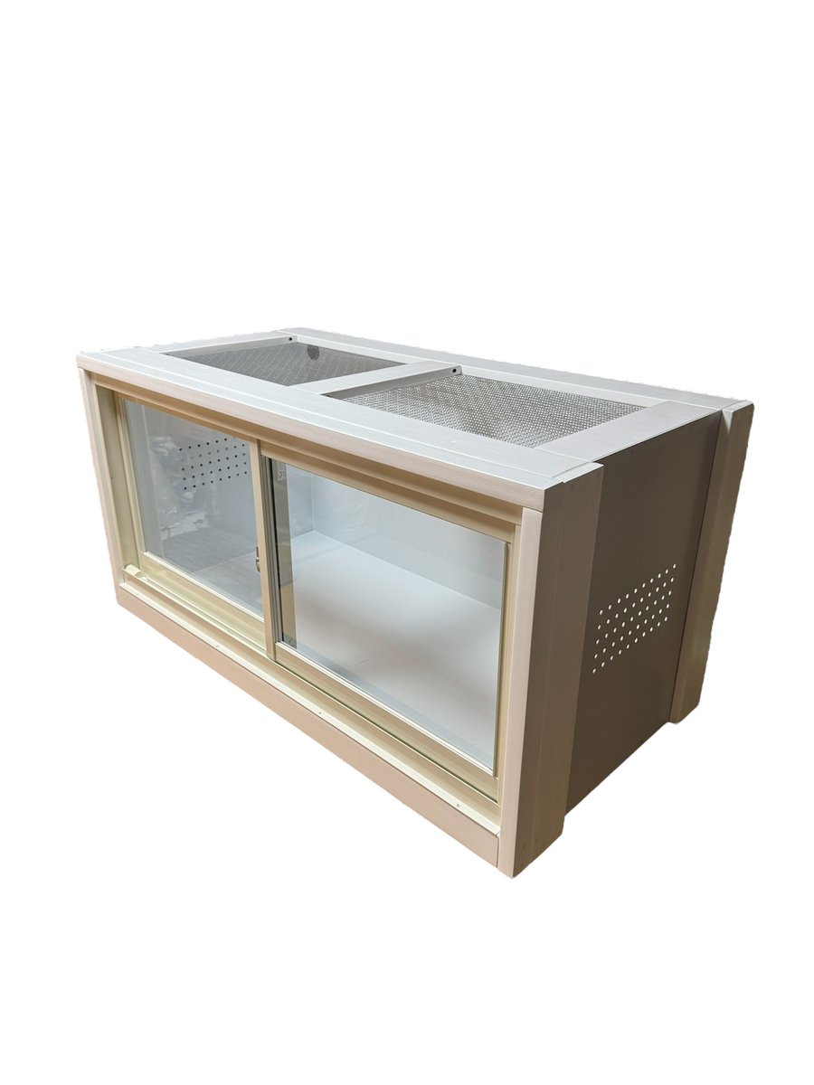 爬虫類用ケージ1200×600×600 アルミサッシ仕様 側面通気加工 木部