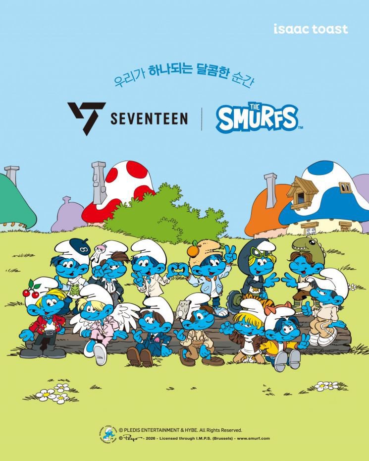 260107 SEVENTEEN x The Smurfs x Isaac Toast | Promotional Poster
