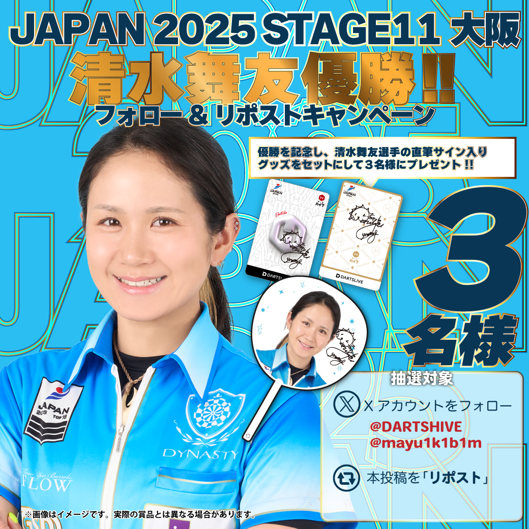 2024テーマ付ダーツハイブ限定 DARTSLIVEカード 清水舞友選手サイン入