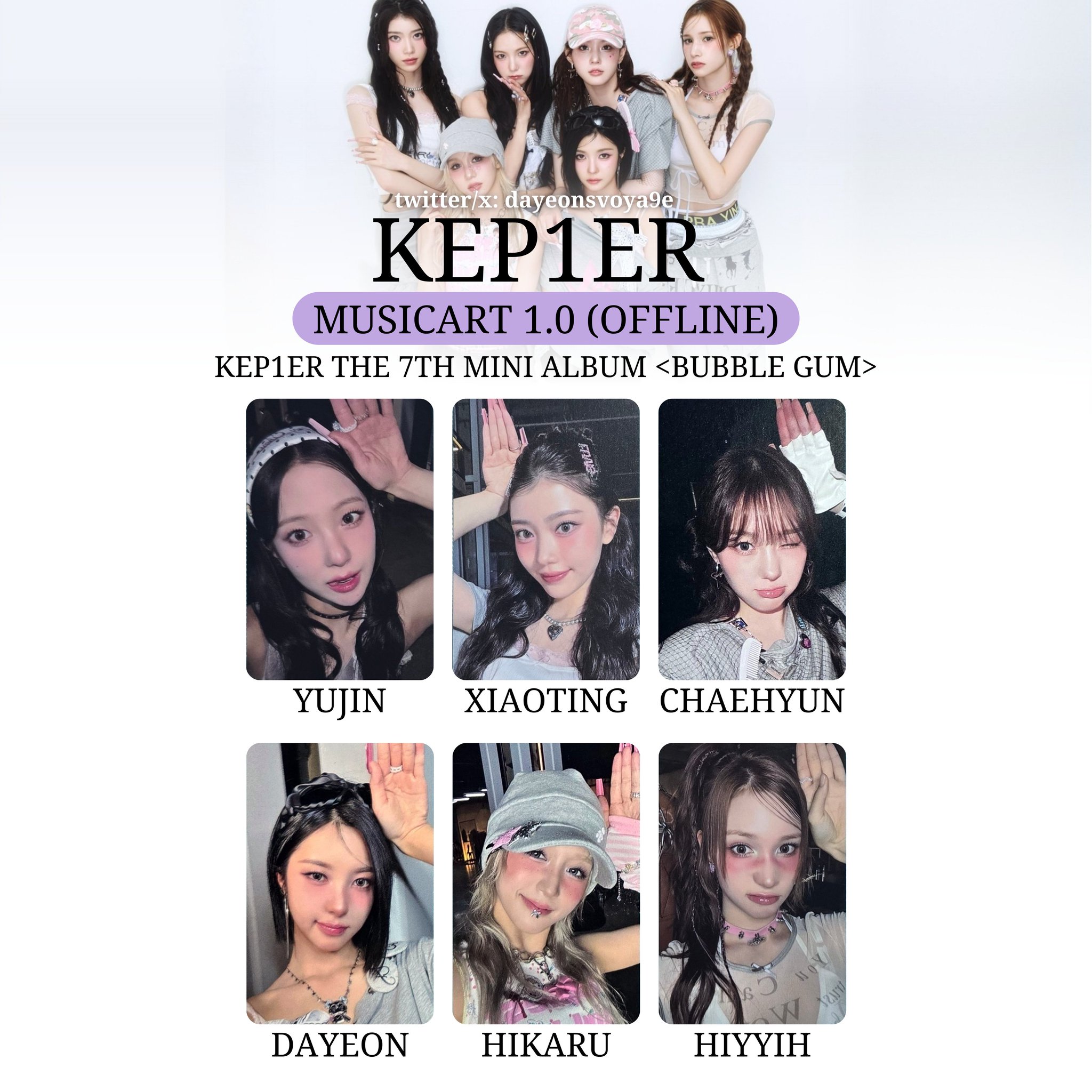 Kep1er BUBBLE GUM ヒエ ユジン ユニットサイン入りポラ チェキ Kep1er