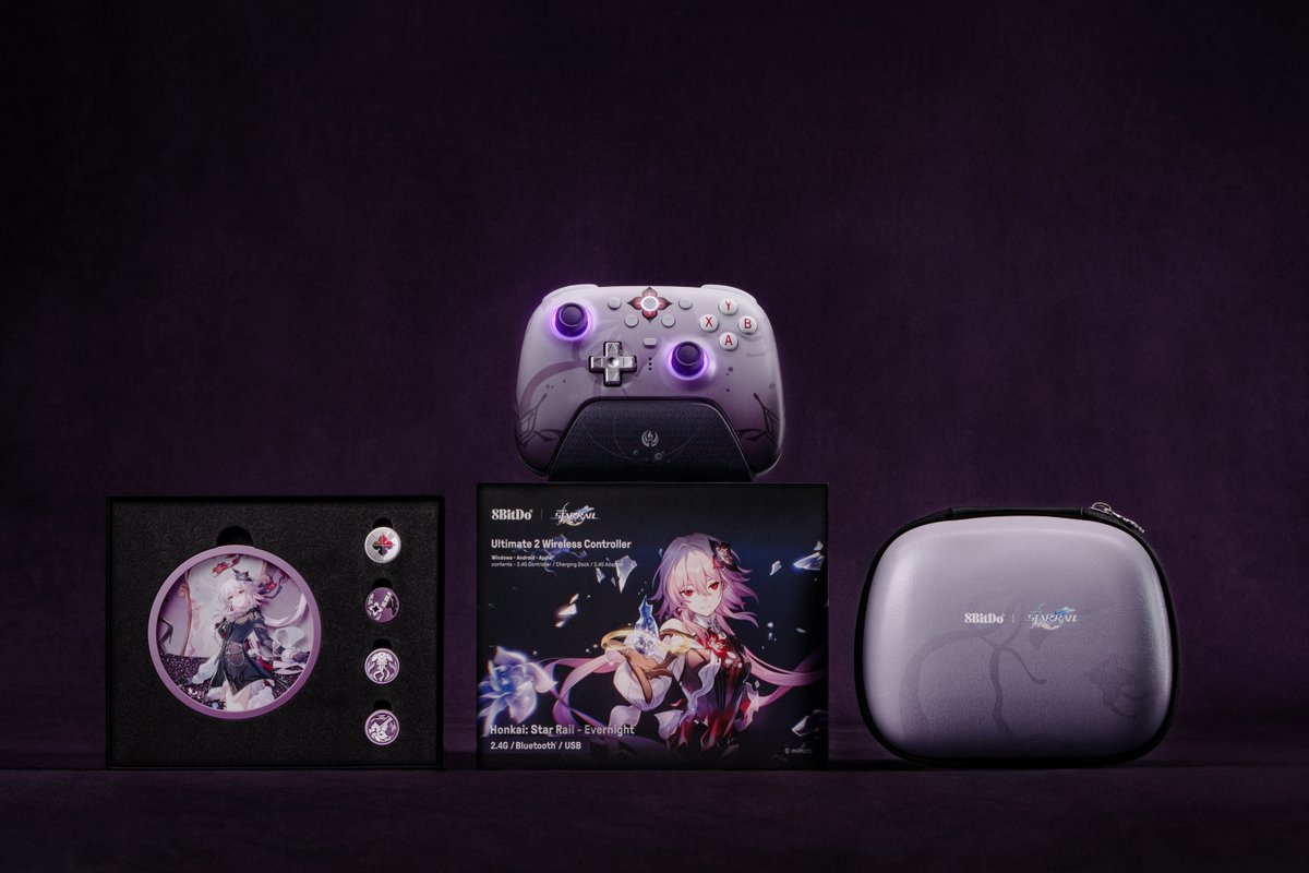 長夜月モデルの『崩壊：スターレイル』コラボコントローラー「8BitDo