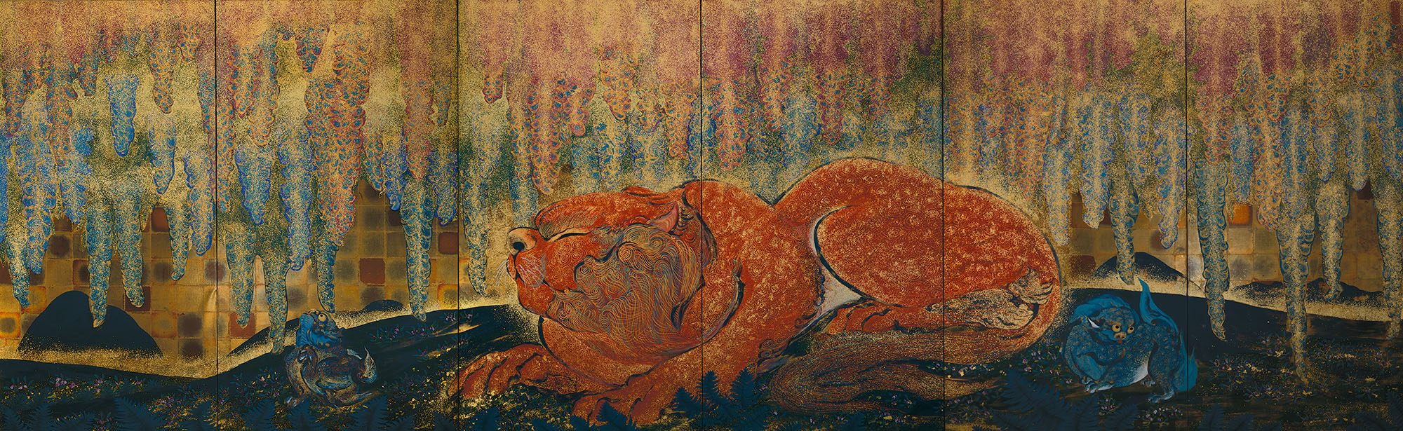 真作絵画】橘天敬 肉筆作品「不動明王図」 横山大観に私淑 日本画10号 額装