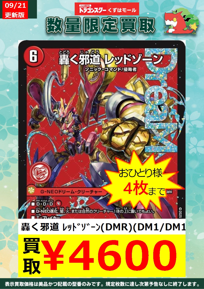 轟く邪道レッドゾーン 2枚 ドリームレア 轟く邪道レッドゾーン 2枚