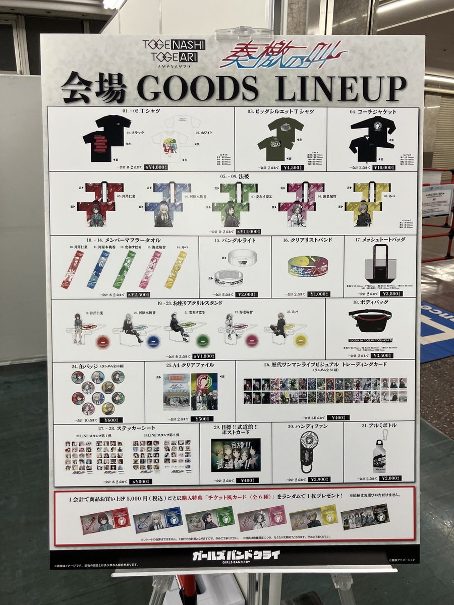 ガールズバンドクライ 缶バッジ 奏檄の叫 武道館 set ガールズバンド