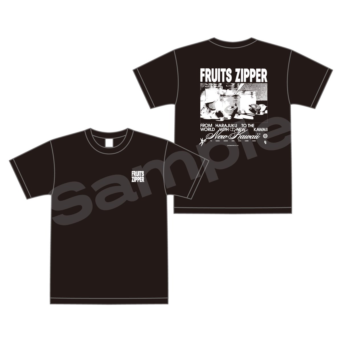 FC限定 ブラック ZIPPER XL 定番Tシャツ FRUITS 復刻
