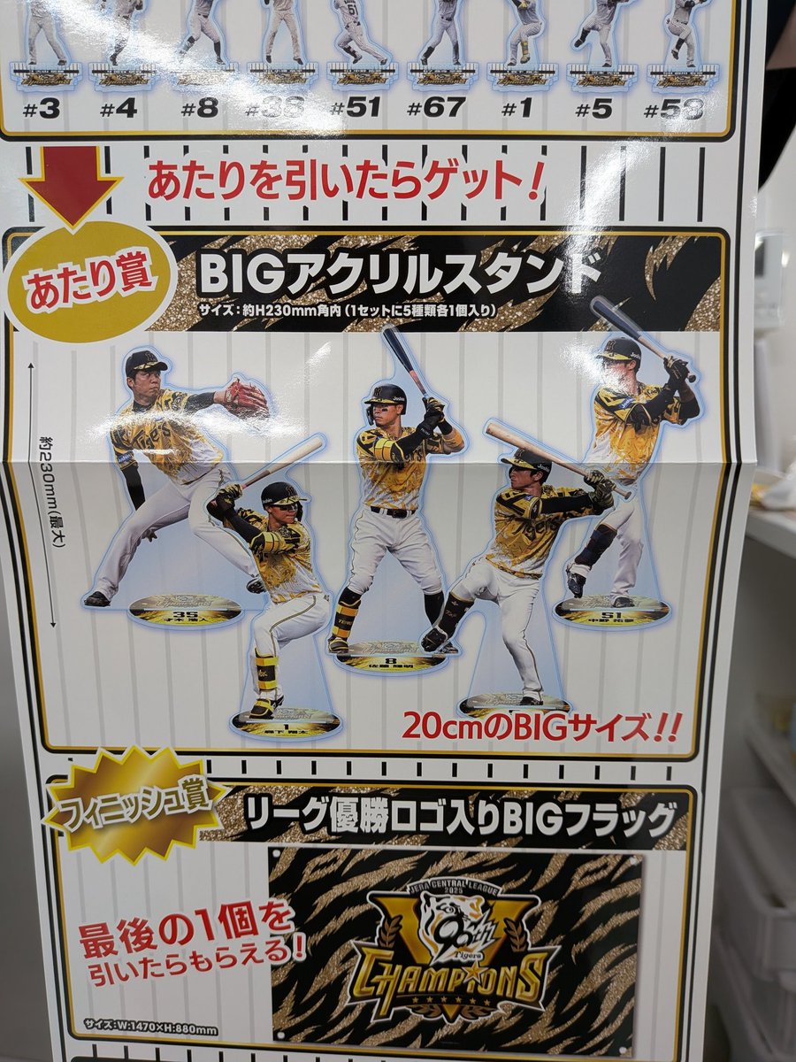 アクリルスタンド 阪神タイガース 2025 JERA セ・リーグ優勝記念くじ