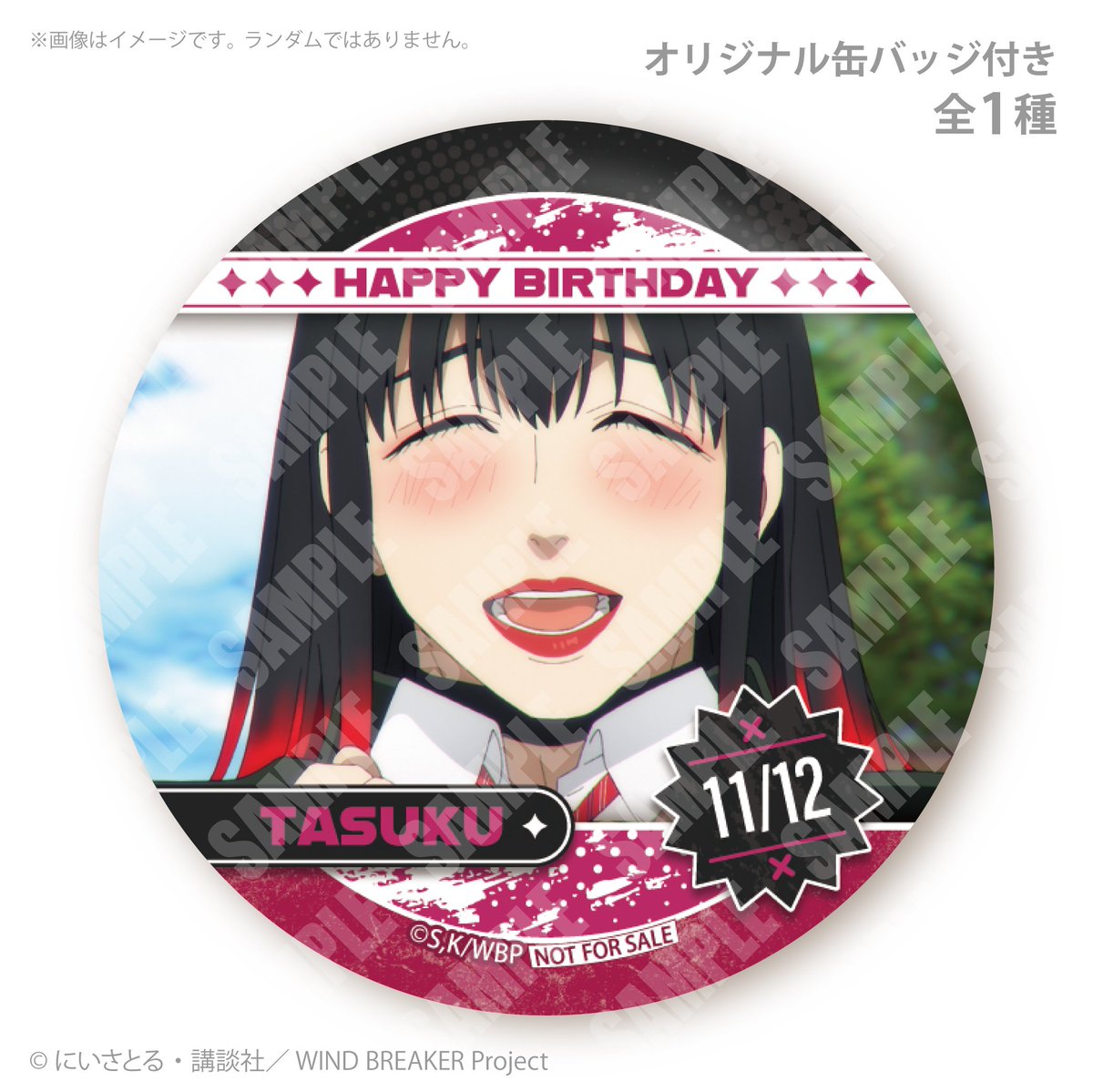 椿野佑 WIND BREAKER ジュエリー缶バッジ 原作絵 椿野佑 WIND BREAKER