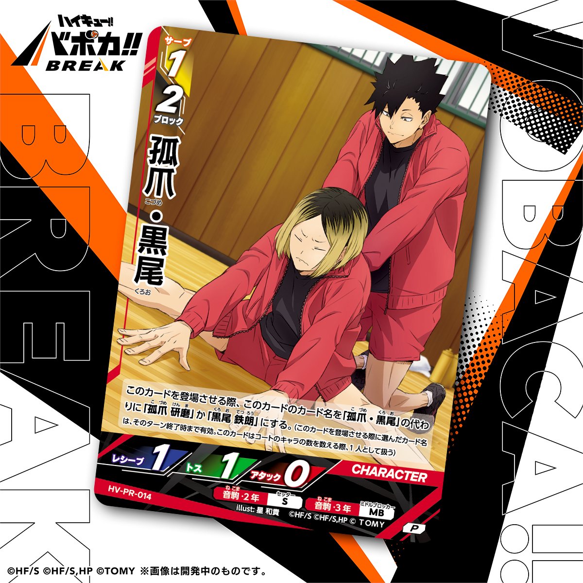 ハイキュー!! バボカ 孤爪研磨 サイン 箔押し カード ゴミ捨て場の決戦