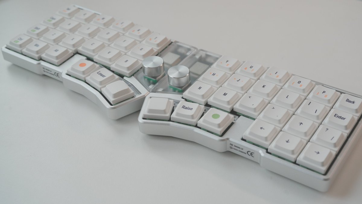 Cornix Cornix LP 分割キーボード シルバー 公式透明キーキャップ付き