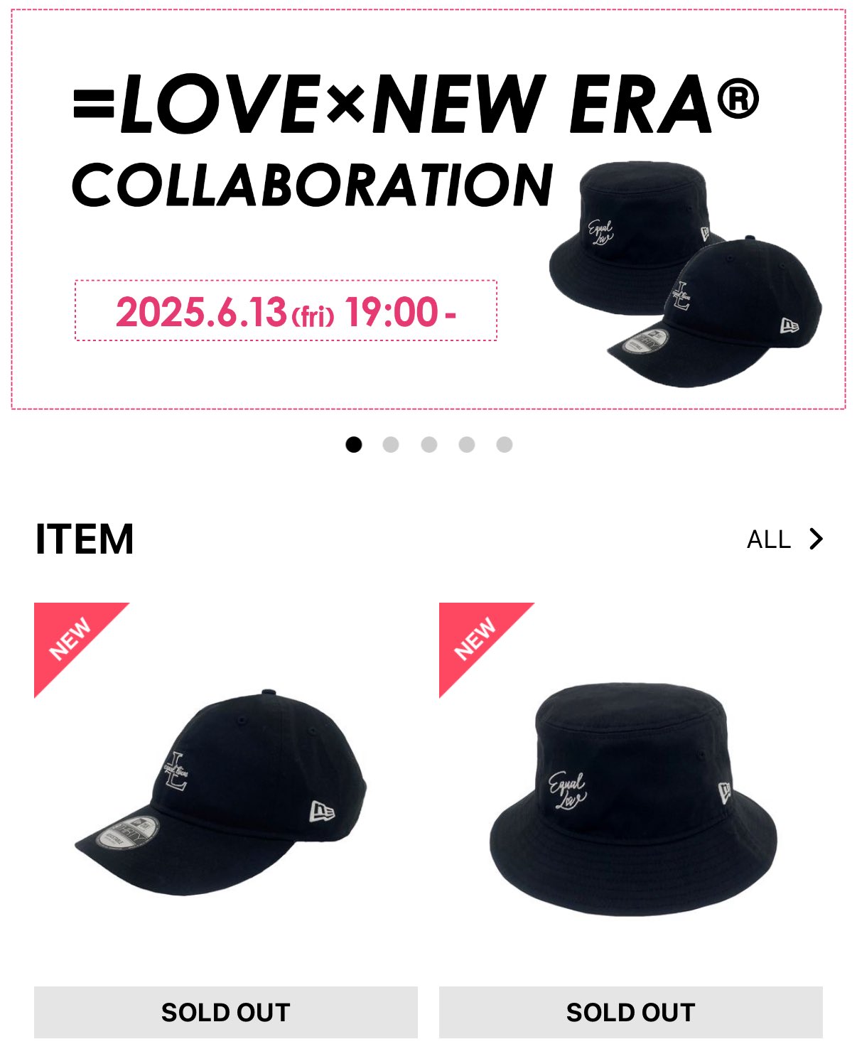 LOVE×NEW ERA®︎ 9THIRTY™ イコラブ ニューエラ コラボ LOVE×NEW ERA