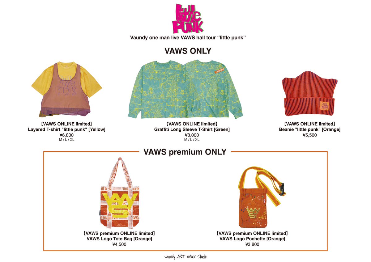 Vaundy one man live VAWS hall tour “little punk” OFFICIAL GOODS