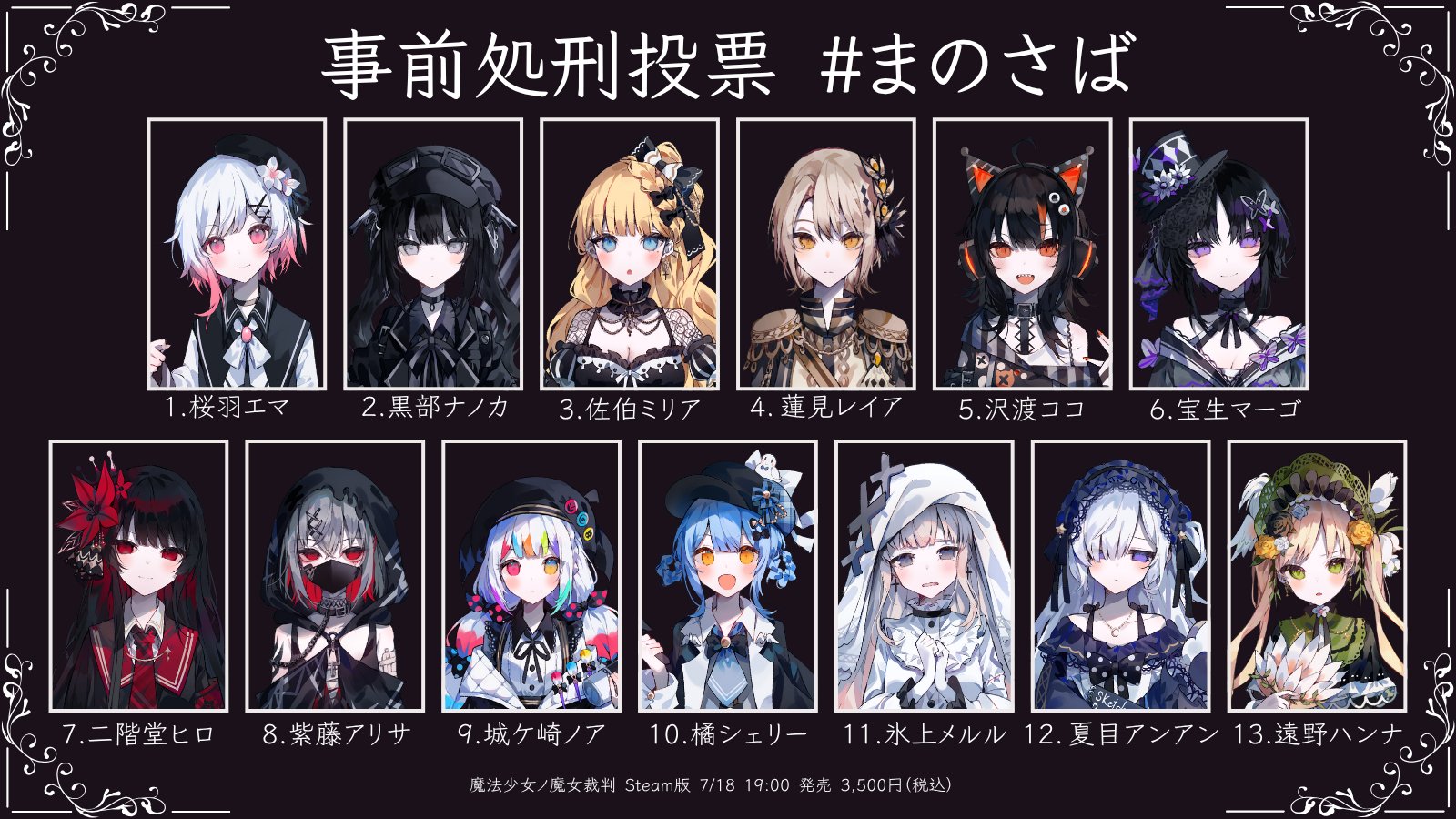 魔法少女ノ魔女裁判~the first page~ 特典缶バッジ エマ メルル 魔法