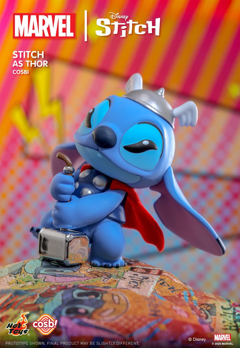 Hot Toys Cosbi の「MARVEL × Stitch」シリーズ。マーベルヒーローに扮