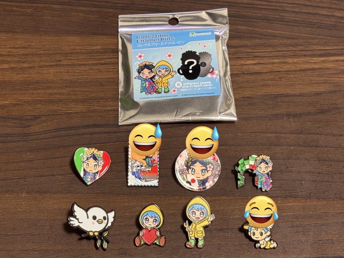 イタリアちゃん ピンバッジとマグネットセット イタリア館ピンバッジ